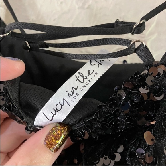 Lucy In The Sky Briar Sequin Bodycon Dress in Black - Picture 9 of 10